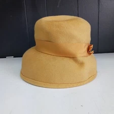 Vintage TNL 100% Wool USA Union Made Hat Womens Orange 