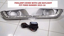 FOG LAMP COVER ROUND HOLE WITH LED DAYTIME RUNNING LIGHT FOR FORD RANGER 2015
