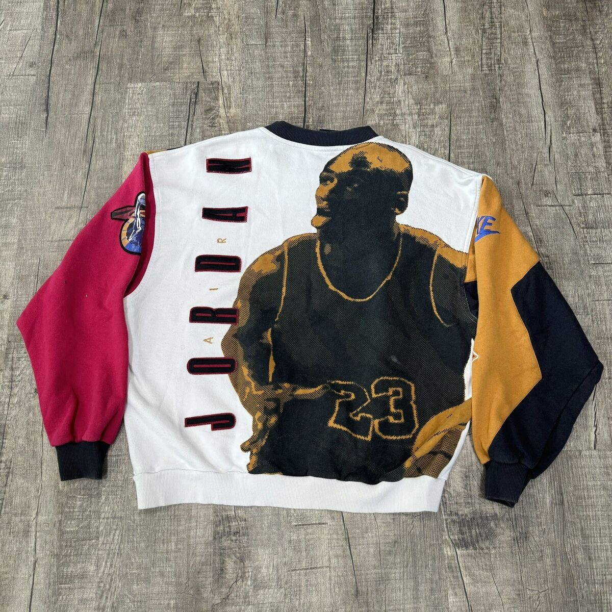 VINTAGE Nike x Jordan AOP Sweatshirt Basketball men's Large VINTAGE Nike x Jordan AOP Sweatshirt Basketball men's Large