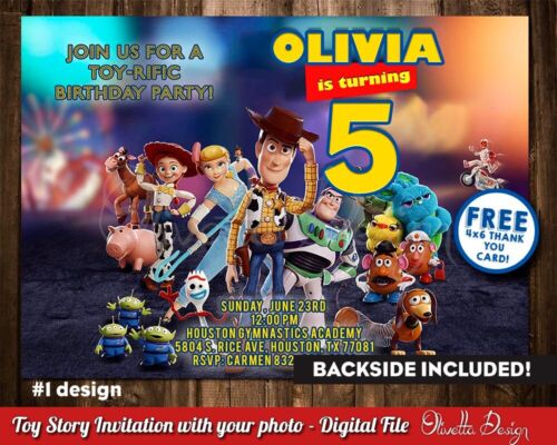 Toy Story invitación de cumpleaños personalizada USTED IMPRIMIBLE imprimible - Imagen 1 de 4