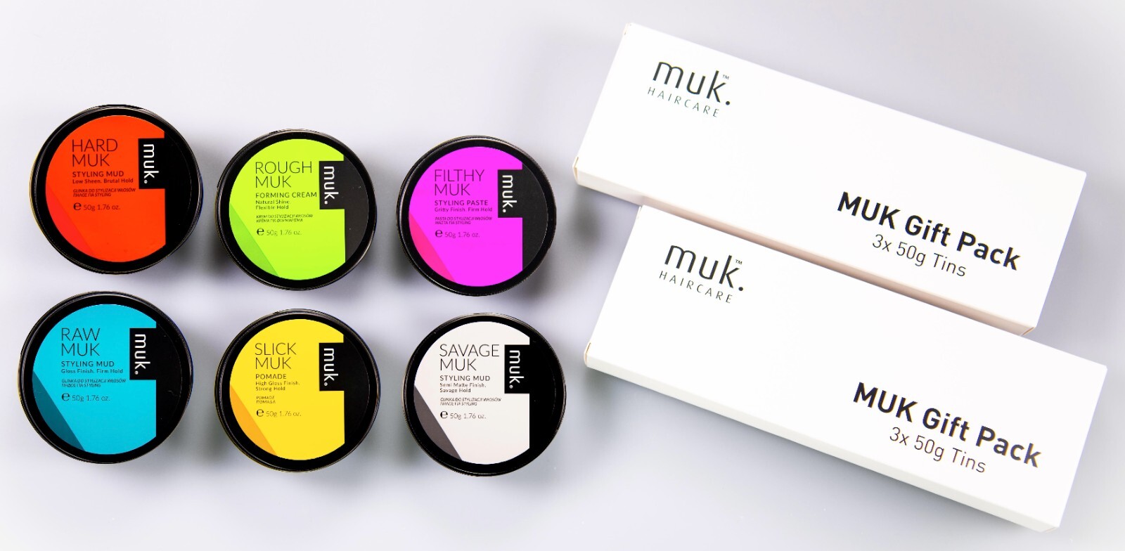Hard Muk, Filthy, Rough, Raw, Dry and Slick Muk  6x 50g Tin Monster Gift Pack