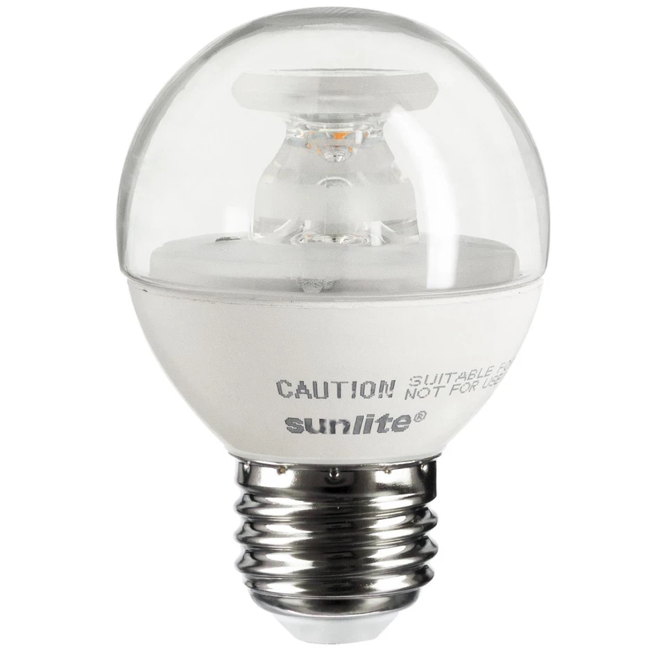 6 Pack Sunlite Dimmable Energy Star E26 Base Warm White LED Globe G16 5W Clear - Image 2 of 4