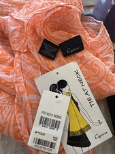 Cejon Womens Scarf Beach Wear Wrap Orange & White “72” X 24”