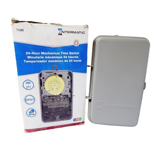 Interruptor de tiempo mecánico SPST Intermatic serie T101 40 amperios 120 voltios 24 horas 60 Hz - Imagen 2 de 2