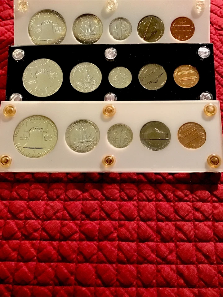 Conjuntos de prova 2, 1960, 1, 1962 GEM SILVER, suporte capital. Brilho ardente, tonificação! - Imagem 2 de 2