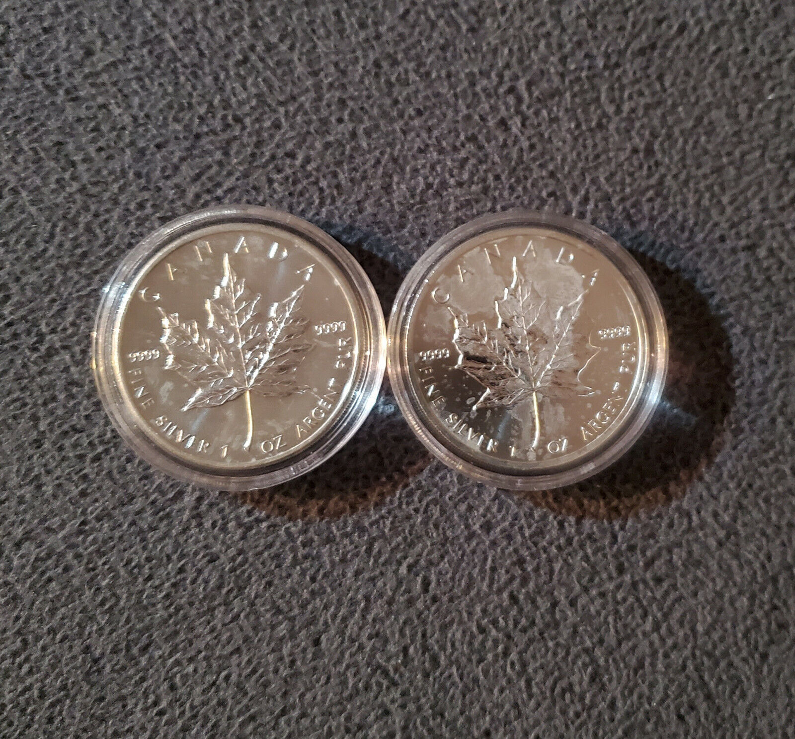 Rare 2009, 2011 Canada Silver Maple Leaf .9999 Fine 1 Ounce 0z Silver 2 Coin Lot