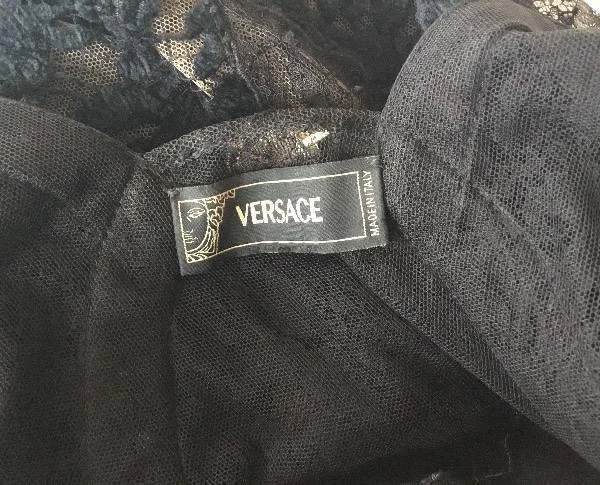ABITO VERSACE FW 2005 RUNWAY TRASPARENTE IN PIZZO TAGLIA IT 42