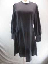 Ann Taylor Size 10 Womens Black Long Sleeve Back Closure A-Line Dress 7W-837