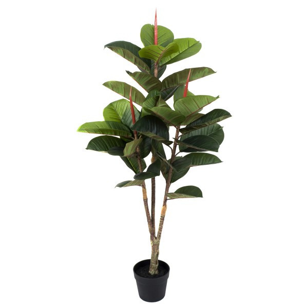 GreenBrokers Artificial Real Touch Rubber Tree 4ft/120cm