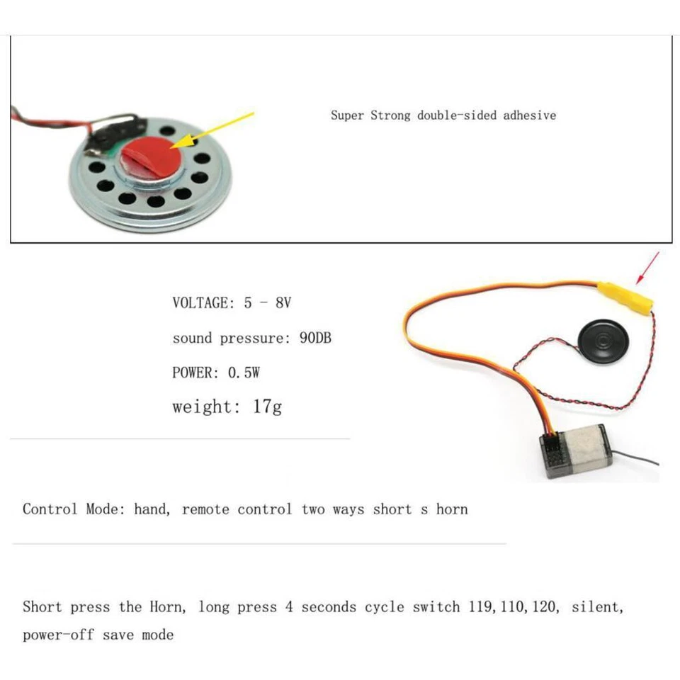 50cm 1:10 RC Car RC Car Mini Horn RC Truck Upgrade Accs High - Image 2 of 4