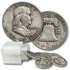 Franklin Half Dollar 90% Silver $10 Face Value Roll Of 20 Coins Full Dates