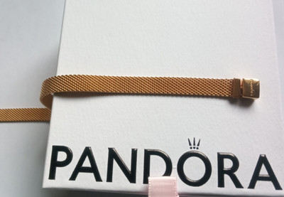 Pandora Reflexions Mesh Armband 14- karätig vergoldet 18 cm lang