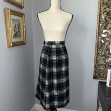 Pendleton Wool Skirt Plaid USA Vintage XS Tartan Academia Heritage Preppy Green