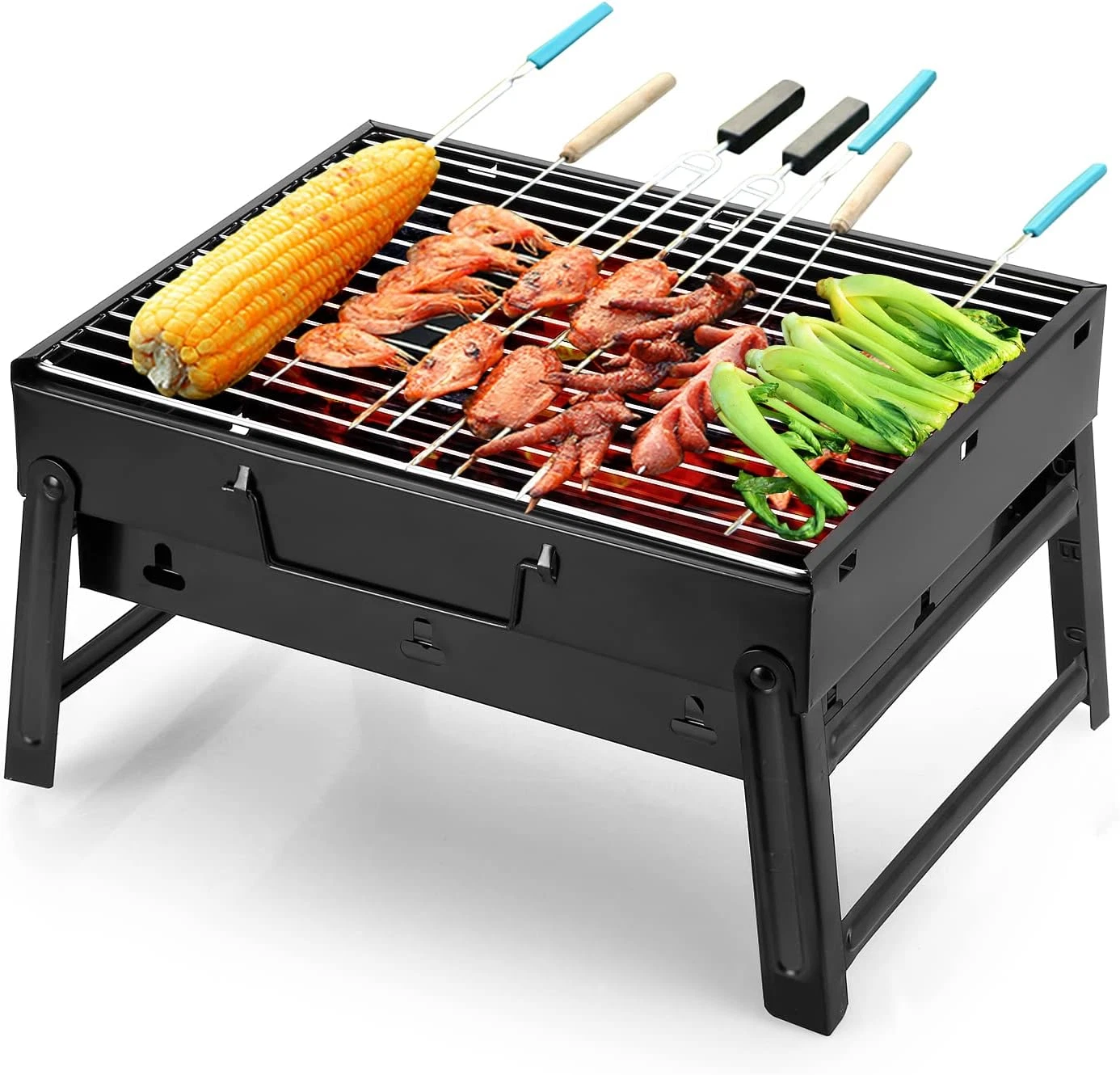 Parrilla BBQ Portatil Carbon Ahumador de Camping Picnic Senderismo Exterior