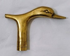 Vintage Brass Duck Head Walking Cane Stick Handle