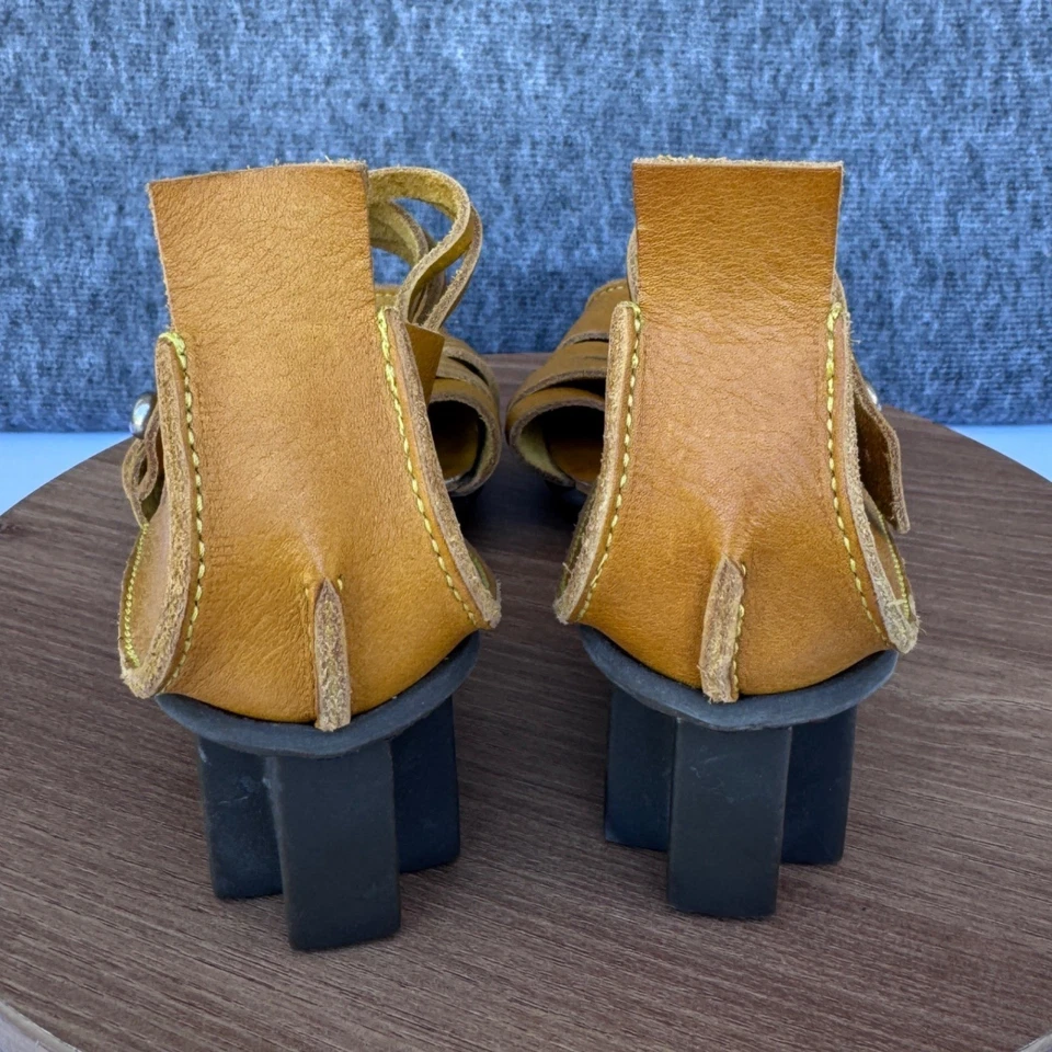 Trippen Leder Mary Jane Keilabsatz gelb hellbraun Riemchenabsatz Made in Germany Gr. 37 6 - Bild 3 von 4