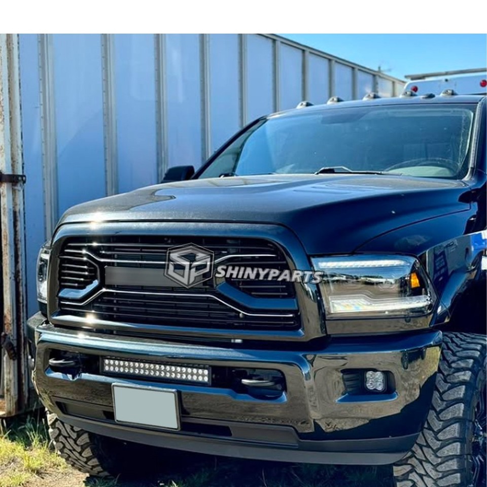 Black Mesh Grille For Dodge Ram 2500 3500 2010-2018 – Front Bumper Grill With Letter Upgrade, Painted