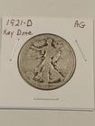 1921-D Key Date Liberty Walking Half Dollar, Nice AG Condition