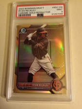2022 Bowman Chrome Ryan Reckley #33/50 GOLD REFRACTOR #BDC-108 Graded PSA 9 Mint