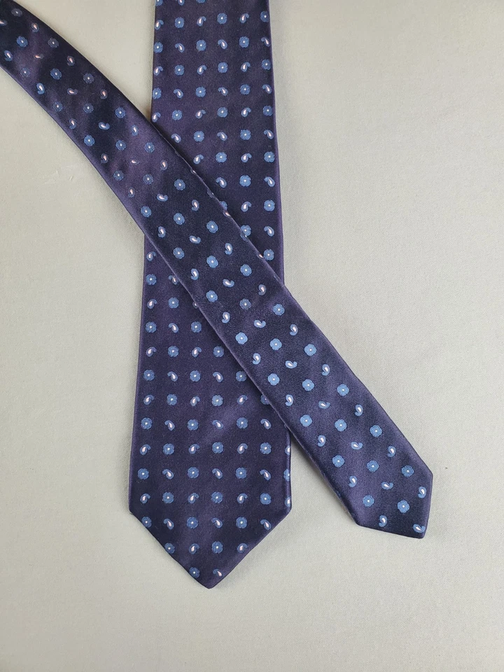 Corbatas Kiton Hombres 58 3.5 Púrpura Paisly Seda Diseñador Italia Corbatas Foto 3 de 4