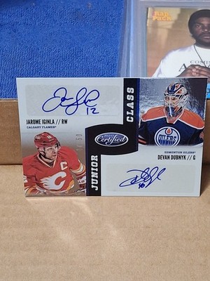 2012 JAROME IGINLA DEVAN DUBNYK CERTIFIED DUAL AUTOGRAPHED AUTO NHL CARD #JC-ID 