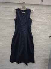 NEW J.Crew Pintuck Midi Dress In Stretch Twill Navy Women's Size 6