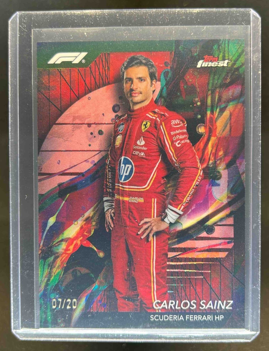 2024 Finest F1 Carlos Sainz Red/Black Vapor Refractor Common #7/20