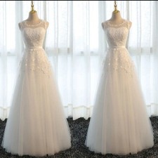Wedding Dresses Illusion Neck Lace Appliques A Line Floor Length Bridal Gowns