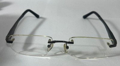 PRADA 003 50 18-138mm Rimless Transparent Brille Metall Rahmen Schwarz #