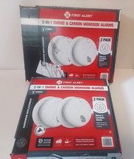 First Alert 4 Pack 2-in-1 Smoke  Carbon Monoxide Alarms w/ Voice Alerts -Wired