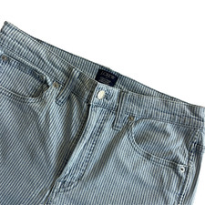 J Crew Jeans Womens Blue White High Rise Vintage Straight Denim 30Wx26L