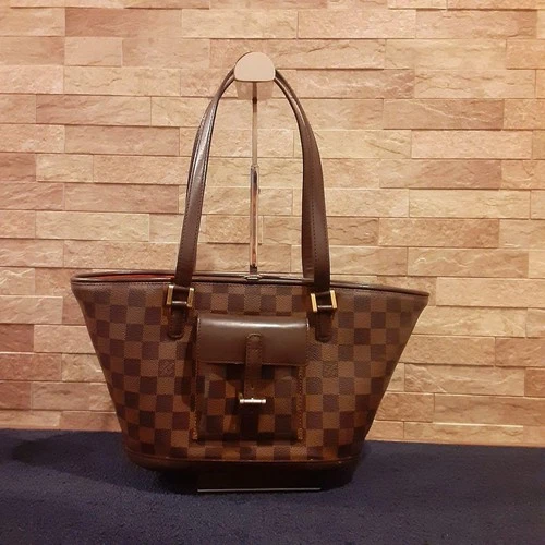 Louis Vuitton Damier Manosque PM Canvas Hand Tote Bag N51121 Used Japan - Picture 3 of 15