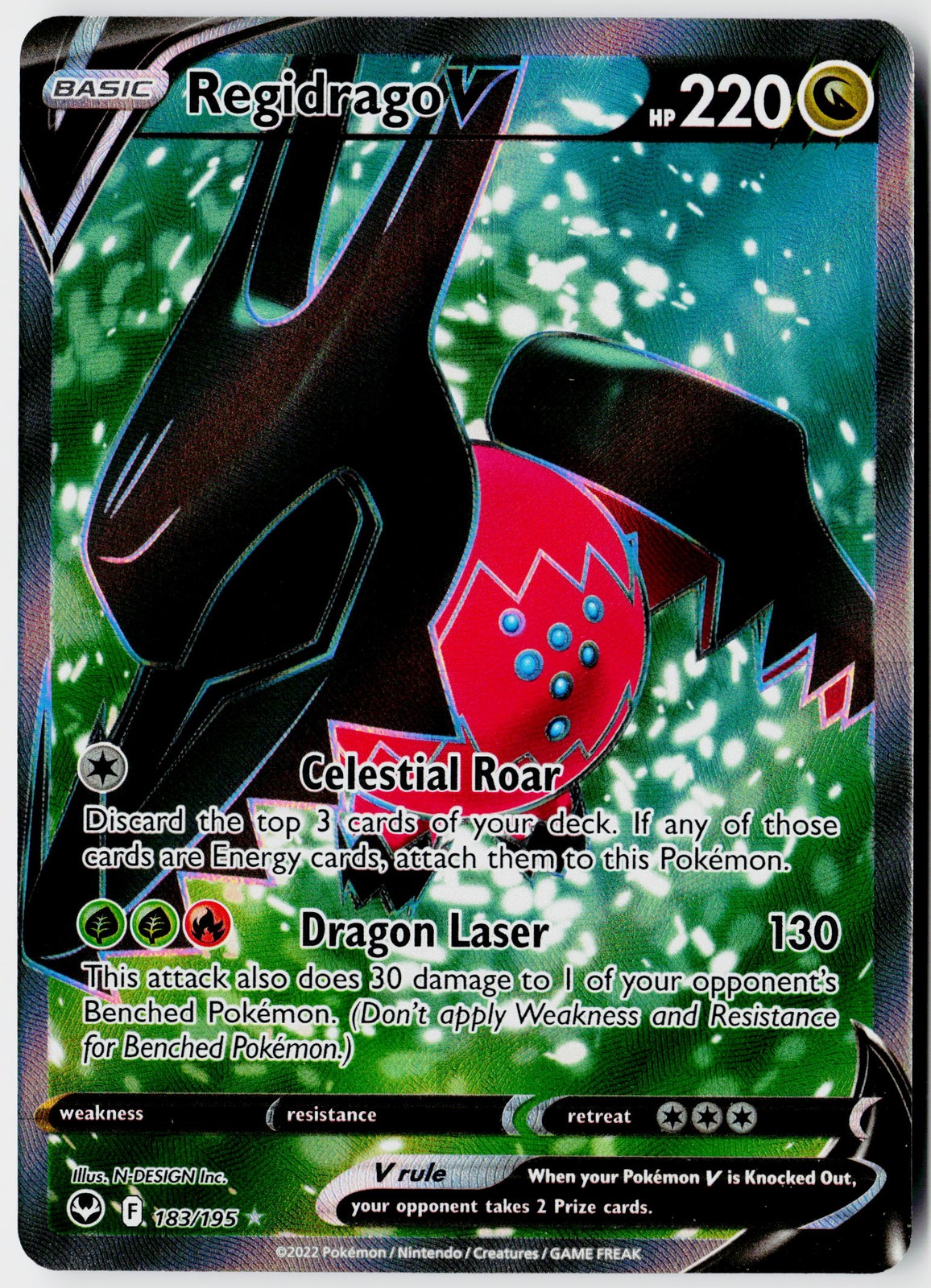 Pokemon TCG: Regidrago V 183/195 SWSH12: Silver Tempest NM