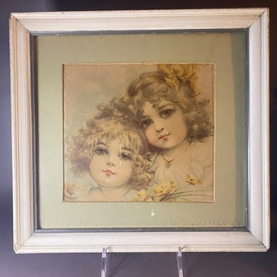 Vintage Frances Brundage ''Little Sweethearts'' Framed Art Print