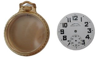 Hamilton Enamel Dial Hands 10K Gold Fill Case railroad Wadsworth Case H620708