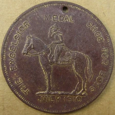 1910 Excelsior Shoe Company Good Luck Medallion