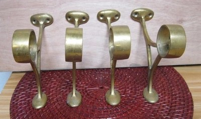 Set of 4-Bar Foot Rail Bracket-Support-Brass Finish- 2 Inch Rail Size #2