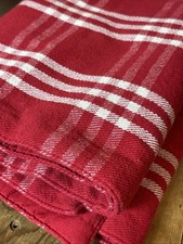 Nice Sturdy Red White Plaid Table Runner 66.5  X 12.5  Lined Unbranded