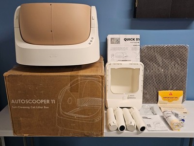 PetPivot AutoScooper 11 Automatic Self-Cleaning Cat Litter Box - Beige & Brown