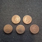 5 Nice Vintage 1883 Indian Head Penny Coin Collection