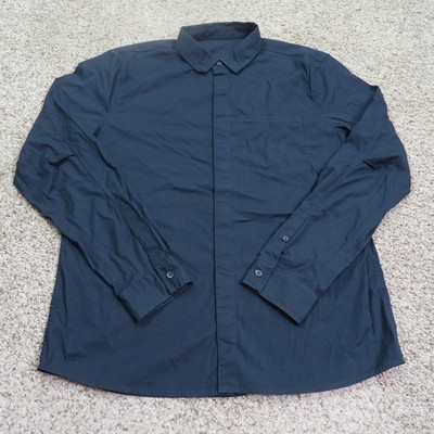 Lululemon Shirt Mens XL Black Move Button Down Long Sleeve Casual Pocket Logo