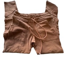 NEW Easel Pants Medium Drawstring Waist Cotton Spandex Blend Light Orange