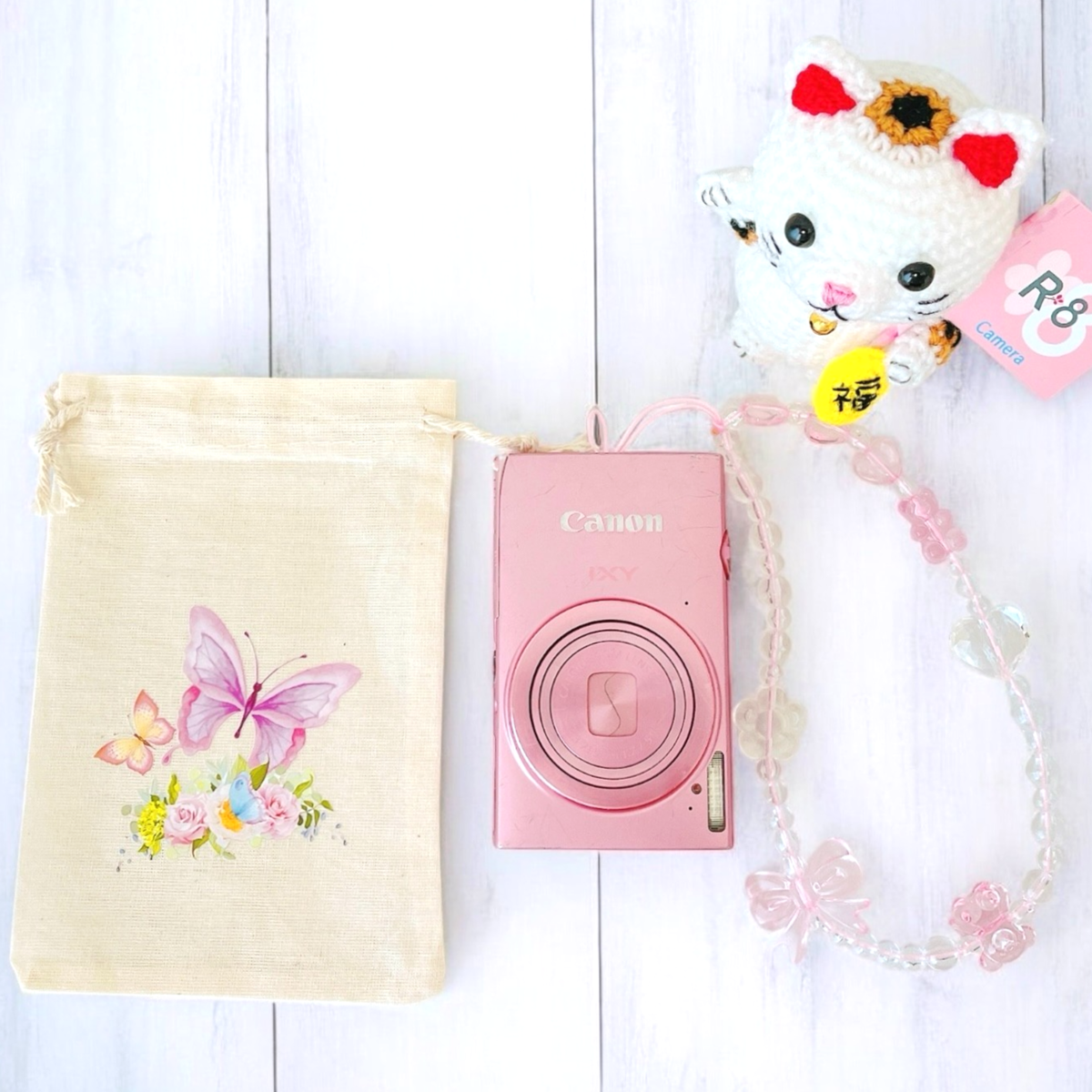 【美品ケース付き】 キャノン Canon IXY 420F Canon IXY 420F Pink Digital Camera with Beaded Strap