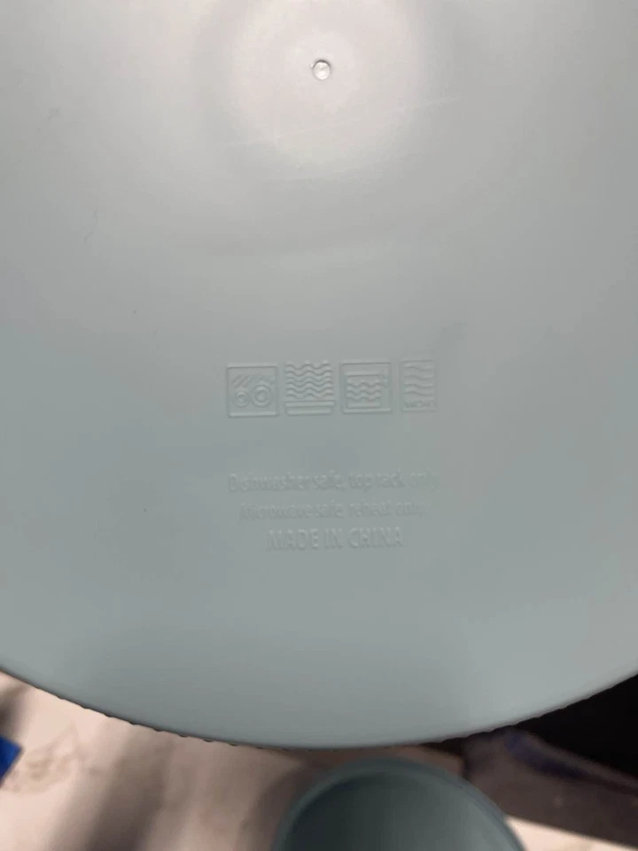 Mainstays Plastic Dinner Plates 10.5" Round Aqua Blue Ribbed Set of 2 - Image 3 of 3