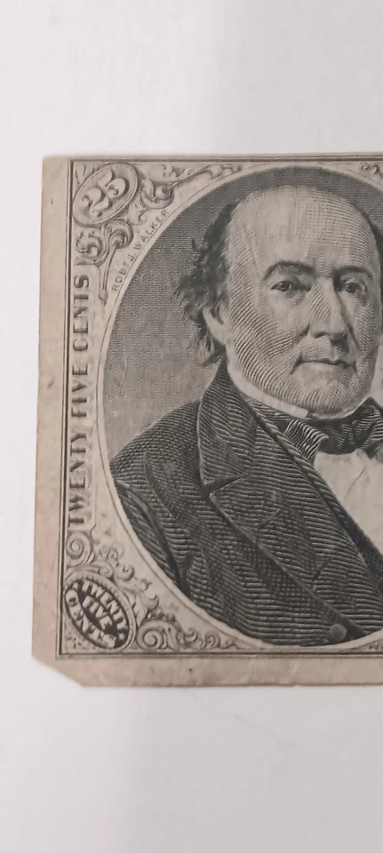 1864 US Fractional Currency 25 Cents Note Third Issue Robert J. Walker Portrait - Image 2 of 4