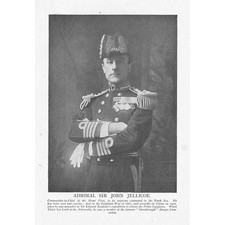 COMMANDER SIR JOHN JELLICOE Royal Navy Officer - Antique Print 1918