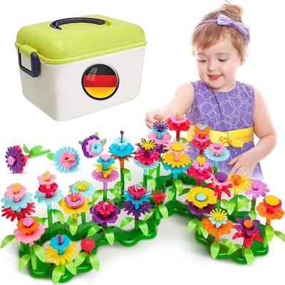 Blumengarten Spielzeug für Mädchen, DIY Bouquet Sets mit Aufbewahrungskiste