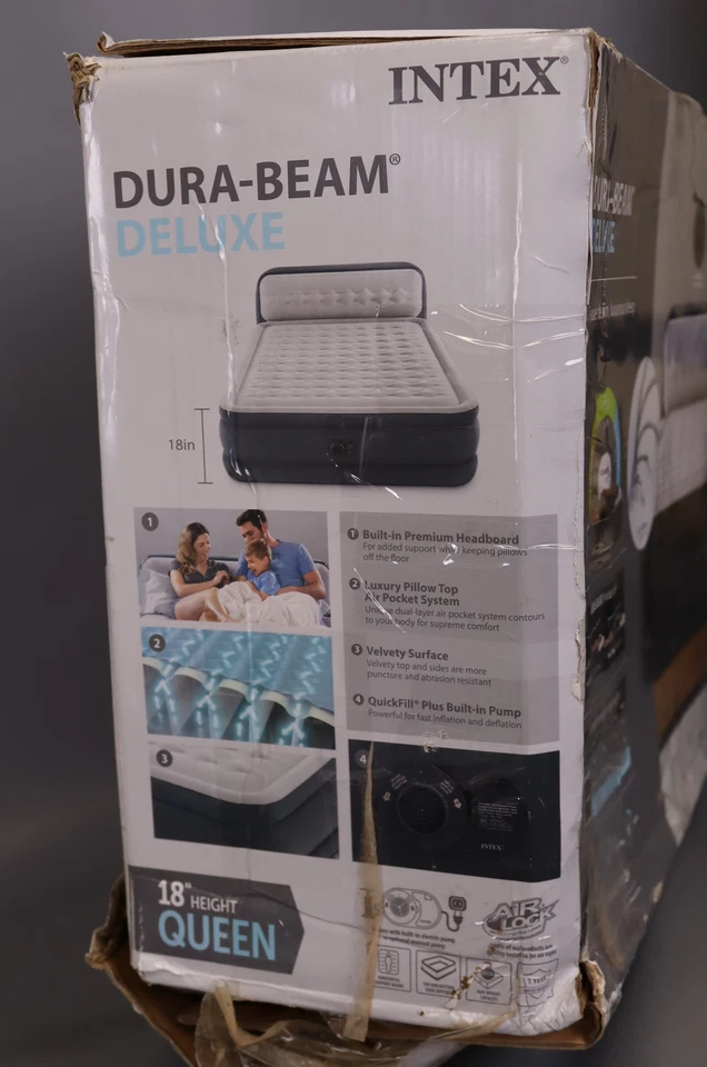 Colchón de aire Intex Dura-Beam Deluxe Queen con bomba incorporada y cabecero... Foto 3 de 4
