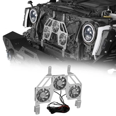 Fit Jeep Wrangler JK 2007-2018 Aluminum 3-Fan Engine Radiator Cooling Fan Kit - Image 1 of 4