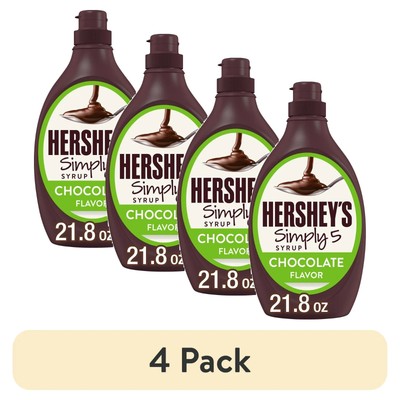(4 pack) Hershey's Simply 5 Chocolate Syrup, Bottle 21.8 oz